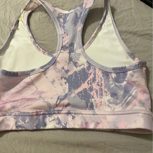 Cali sports bra racerback In Size small pink purple white cloud pattern - Picture 3 of 4